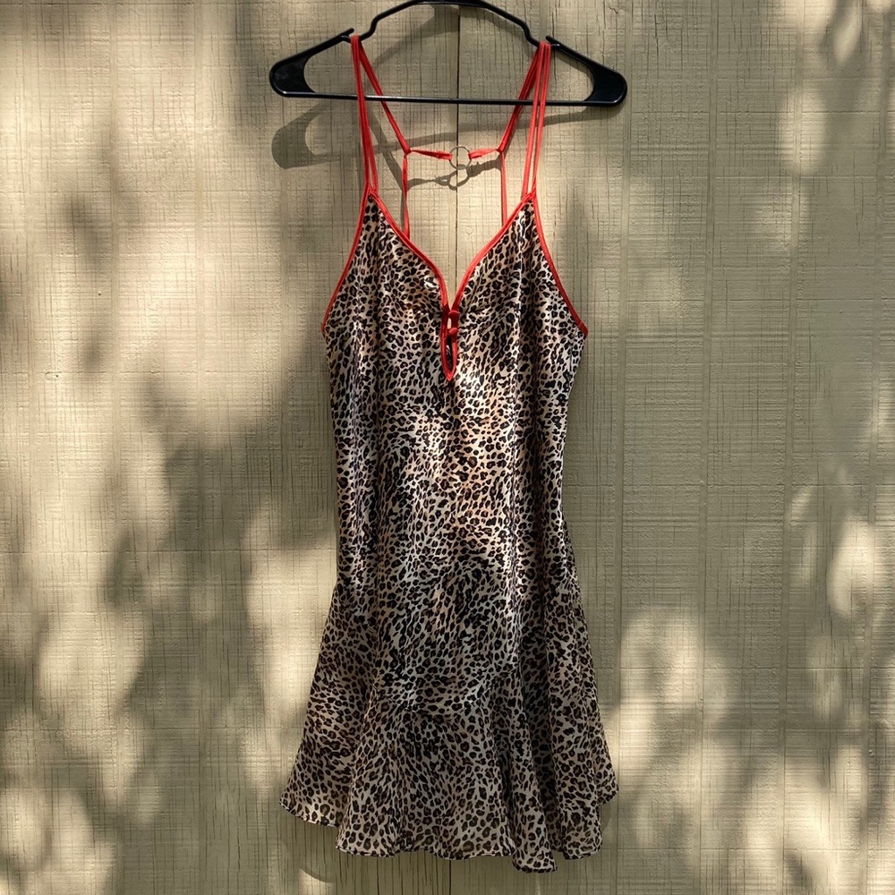 Silky grunge cheetah slip dress